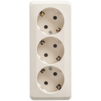 Этюд о/у тройная Розетка с заземлением без шторок 16А 250B, крем, россия SE