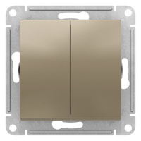 Переключатель 2-клавишный сх.6 10AX механизм Schneider Electric AtlasDesign Шампань