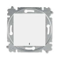 Переключатель одноклавишный с подсветкой ориентационная белый / белый ABB Levit