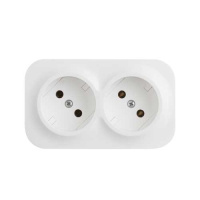 Розеточный блок с предварительным подключением 2 x 2К без шторок - 16 A - 250 В~  IP 20 Legrand Quteo Белый 