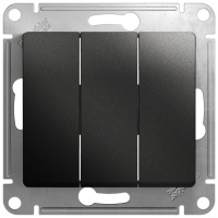 Выключатель 3-клавишный (схема 3) 10AX механизм Systeme Electric Glossa Антрацит