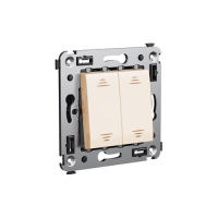 Выключатель двухклавишный в стену, "Avanti", "Ванильная дымка" DKC