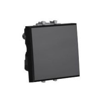 Выключатель одноклавишный модульный, "Avanti", "Черный квадрат", 2 модуля DKC