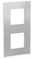 Рамка 2-постовая вертикальная Schneider Electric Unica New Pure Алюминий матовый/Белый