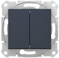 Выключатель 2-клавишный 10A Schneider Electric Sedna Графит