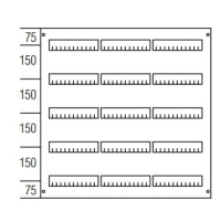 Пластрон с прорезями DIN150мм 750х750мм, 5рядов ABB