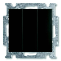 Выключатель 3-клавишный, 16A ABB BJB Basic55 château Черный