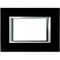 Рамка прямоугольная итальянский стандарт ITA 3 мод Bticino Axolute Черное стекло 