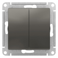 Переключатель 2-клавишный сх.6 10AX механизм Schneider Electric AtlasDesign Сталь