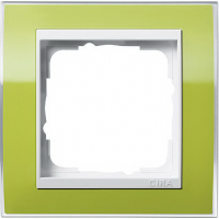 Рамка 1-постовая Gira Event Clear Зеленый/Белый глянец