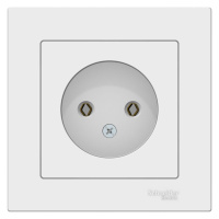 Розетка без заземления 16A в сборе Schneider Electric AtlasDesign Белый