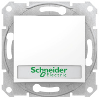 Выключатель 1-клавишный кнопочный с подсветкой и полем для надписи 10A Schneider Electric Sedna Белый