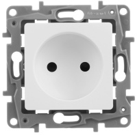 Розетка без заземления с защитными шторками винтовой зажим Legrand Etika Белый