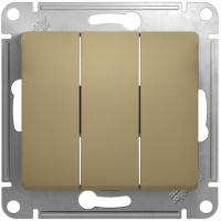 Выключатель 3-клавишный 10A (схема 3) Systeme Electric Glossa Титан