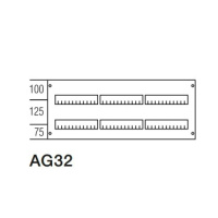 Пластрон глухой DIN125мм 300x750мм, 2ряда ABB