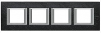 Рамка прямоугольная горизонтальная 2+2+2+2 мод Bticino Axolute Черный мрамор Ардезия 