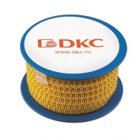 Колечко маркировочное "1" 2,5-4мм черное на желтом DKC