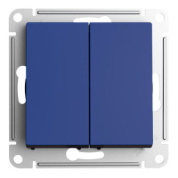 SE AtlasDesign Выключатель Кнопочный 2-клавишный Аквамарин сх.2 10А механизм