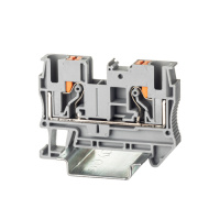 Клемма проходная, зажим push-in, 2 точки подключения, 6 кв.мм, серая DKC