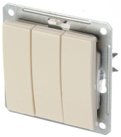 Выключатель 3-клавишный (схема 5) 16A Wessen 59 Слоновая кость