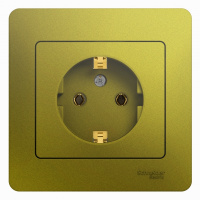 Розетка с заземлением 16A 250В в сборе Systeme Electric Glossa Фисташковый