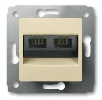 Розетка информационная 2-ая RJ45 кат.6 UTP Legrand Cariva Слоновая кость