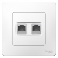 Розетка двойная компьютерная скрытой установки RJ45 кат.5E Systeme Electric Blanca Белый