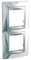 Рамка 2-постовая вертикальная Schneider Electric Unica Top Хром глянцевый/Алюминий