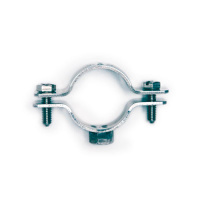 Хомут стальной 3/4" (25-30 мм) с приварной гайкой М8, оцинкованный DKC