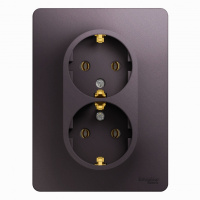 Розетка двойная с заземлением 16A 250В в сборе Systeme Electric Glossa Сиреневый туман