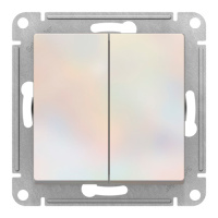 SE AtlasDesign Переключатель перекрестный 2-клавишный  2 x сх. 7, 10АХ, механизм Жемчуг
