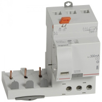 Дифференциальный блок DX3 - тип AC - 300 мА - 3П - 400 В~ - 40 А - 3 модуля Legrand