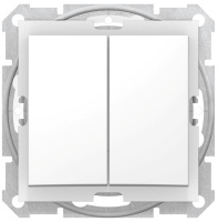 Выключатель 2-клавишный 10A IP44 Schneider Electric Sedna Белый