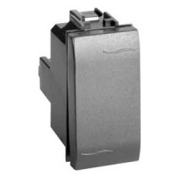 Выключатель однополюсный 16A 250В (1 мод.) / черный DKC Brava Выключатель однополюсный 16A 250В (1 мод.) / черный DKC Brava