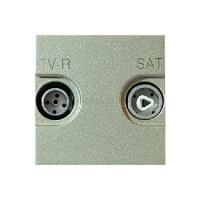 Розетка TV-FM-SAT единственная 2 мод ABB NIE Zenit Шампань N2251.3 CV