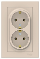 Розетка двойная с заземлением 16A в сборе Schneider Electric AtlasDesign Бежевый