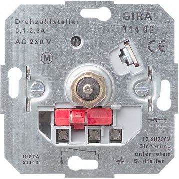 Механизм Регулятор частоты вращения электродвигателя поворотный 0.1-2.7A Gira Gira Gira Механизмы 031400Gira