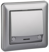 Выключатель карточный с индикацией 16A в сборе с рамкой Wessen 59 Матовый хром