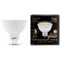 Лампа светодиодная MR16 GU5,3 150-265В 7Вт 3000К Gauss Лампа светодиодная MR16 GU5,3 150-265В 7Вт 3000К Gauss