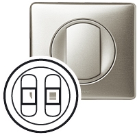 Накладка розетки акустической двойной Legrand Celiane Титан