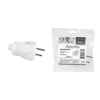 Вилка без заземления 10A 250V IP20 белая TDM "Народная"