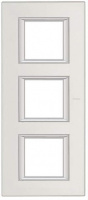 Рамка прямоугольная вертикальная немецкий стандарт 2+2+2 мод Bticino Axolute Жемчужное серебро 