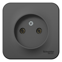 Розетка без заземления без шторок накладного монтажа 16A 250В Systeme Electric Blanca Антрацит