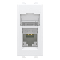 Компьютерная розетка RJ-45 модульная, кат.6А, "Avanti", "Белое облако", 1 модуль DKC