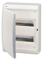 Бокс навесной с белой дверцей, вертикальный, 295x390x115, 24мод, IP41 / белый ABB Unibox