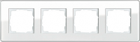 Рамка 4-постовая Gira Esprit Glass C Белое стекло