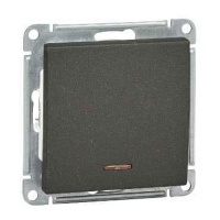 W59 1-клавишный Выключатель с подсв. 10АХ, механизм, черный бархат Schneider Electric