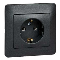 Розетка с заземлением 16A в сборе Systeme Electric Glossa Антрацит