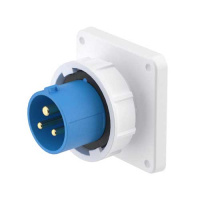 Вилка панельная прямая IP67 16А 2P+E 250В DKC