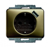 Розетка Schuko с устройством зарядным USB 20 EUCBUSB-21-500 16A 700 мА электронная защита от перегрузки и КЗ безвинтовые клеммы защитные шторки ABB Alpha nea